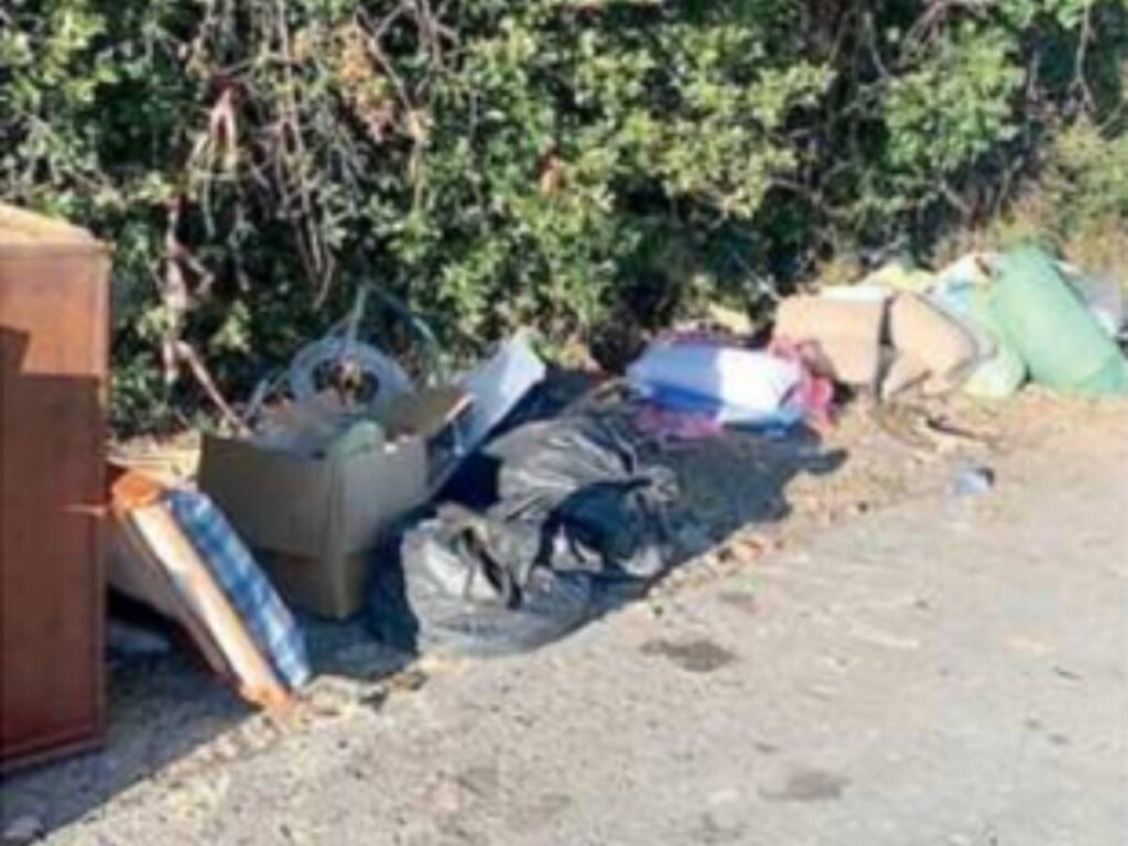 Abbandona sacchi di rifiuti lungo una strada, individuato e multato dalla polizia municipale