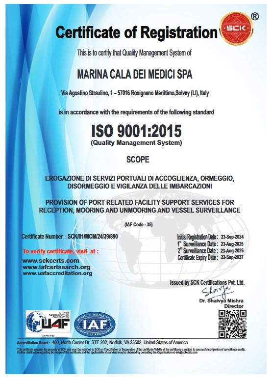 certificazione marina cala de medici • TUTTIGIORNI